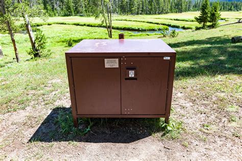 bear picnic metal boxes yellowstone|Yellowstone national park bear dump.